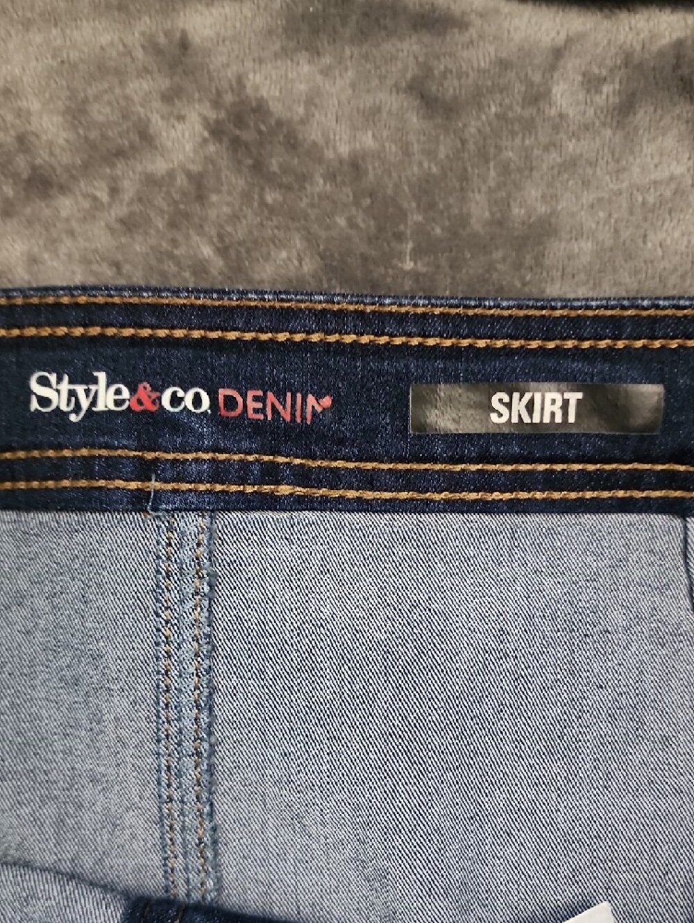 Style & Co. Button-Front Denim A-Line Skirt in Blue - Picture 3 of 10